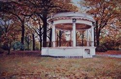 2d-mixed Media, Autumn in the park, acrylic, copperwire, natural fibre