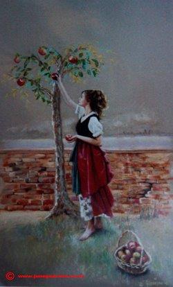 Chalk Pastel  - The Apple Picker