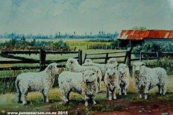 2c  -  Watercolour -Arahura, Lincoln Sheep