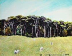 1a - Acrylic -Catlins - sheep grazing