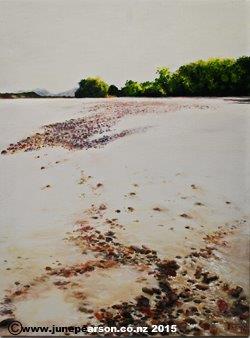 2e - Acrylic & Glass -Waimakariri River ChCh NZ - In flood