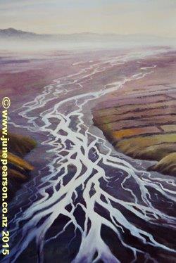 3d - Acrylic - Rakaia River NZ from the air