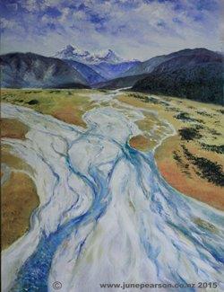 4c - Acrylic - Fox Glacier  River NZ