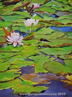 4d - Acrylic - Monavale lily ponds ChCh NZ.