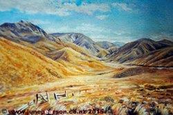 5c - Chalk Pastel, Lindis Pass, Central Otago, NZ.